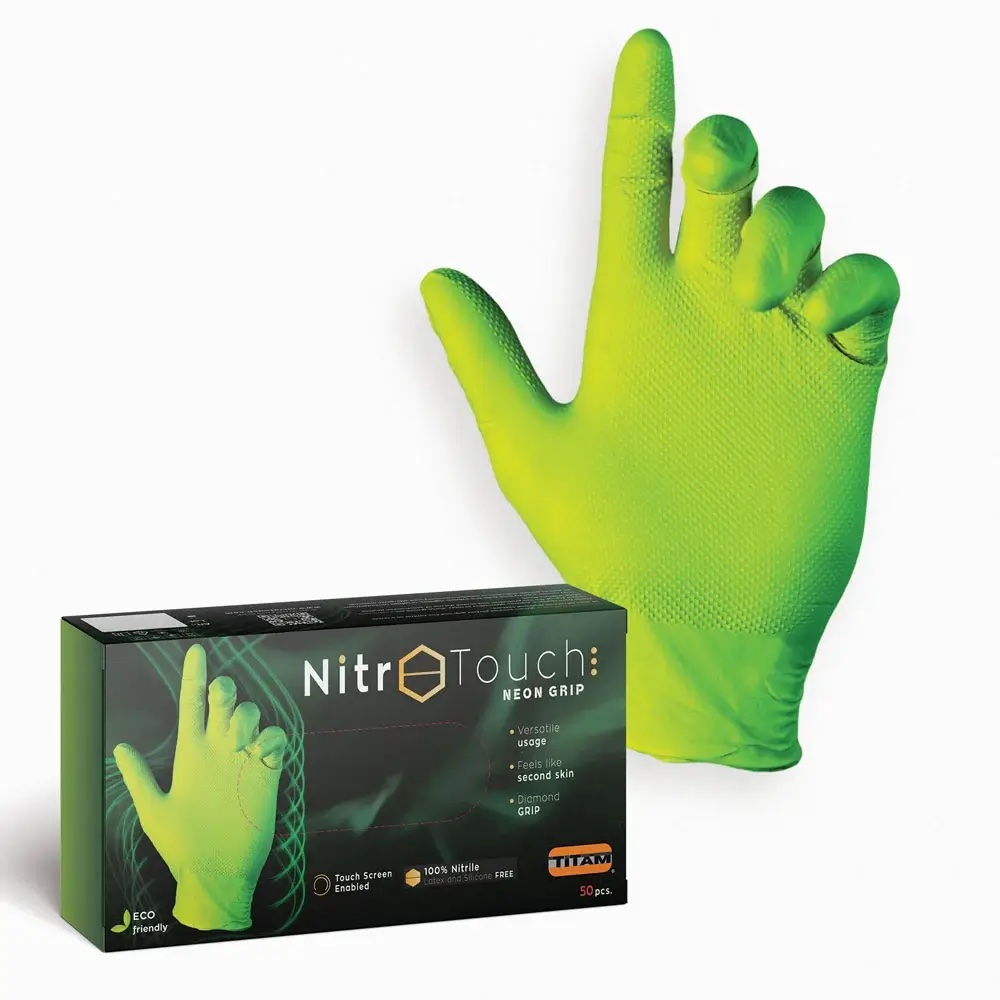 Manusi Nitril Nitro Touch Neon Grip - Verde